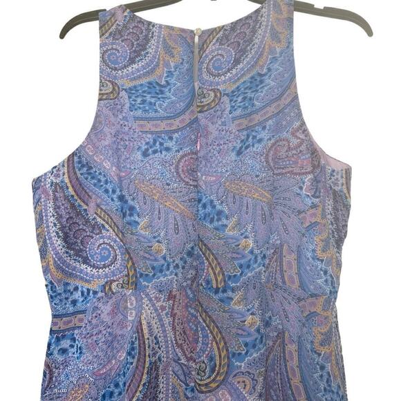 SAM EDELMAN NWT Blue Paisley Print Asymmetrical Ruffle Midi
Dress Size 12 - Picture 7 of 12